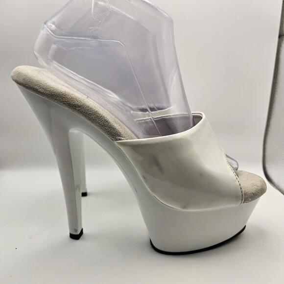Pleaser Kiss-201 Well Worn White Dance 6" Heel 1.75" Platform Pole Size 10 READ - Picture 4 of 9